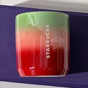 NWOT⭐️Starbucks Pearl Red Green Ombre 8 fl oz Cup double walled 2020 Mug